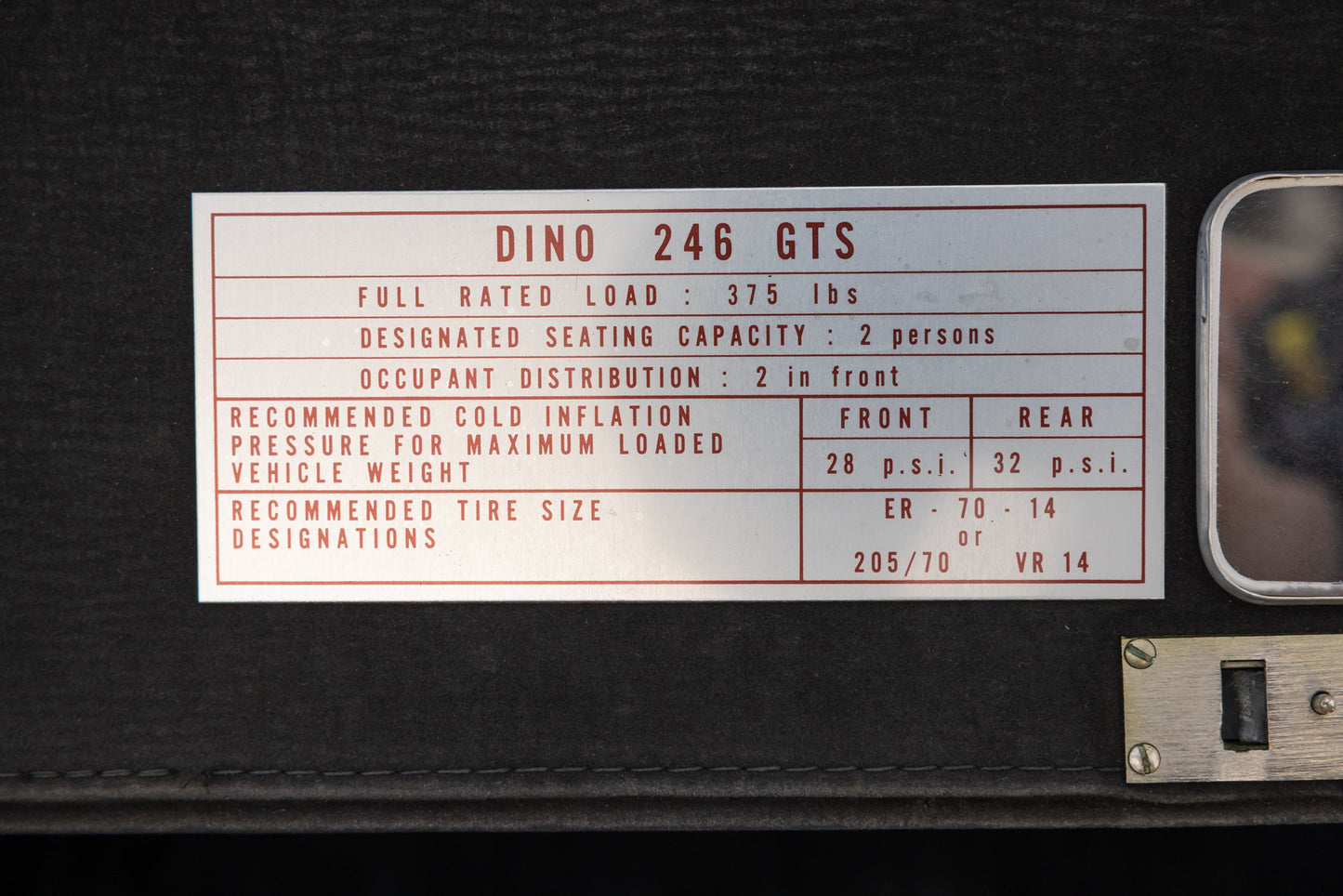 1974 Ferrari Dino 246 GTS Chairs & Flares