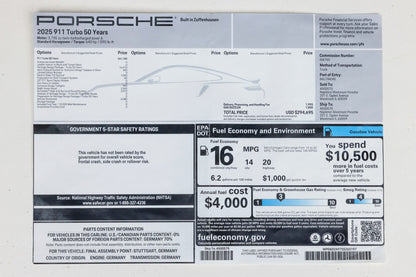 2025 Porsche 911 Turbo 50 Years