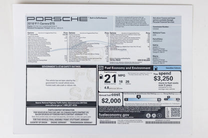 2018 Porsche 911 Carrera GTS Coupe 7-Speed