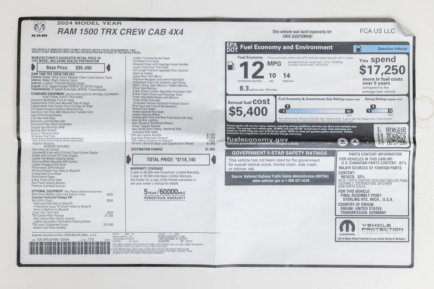 Modified 2024 Ram 1500 TRX Crew Cab 4×4
