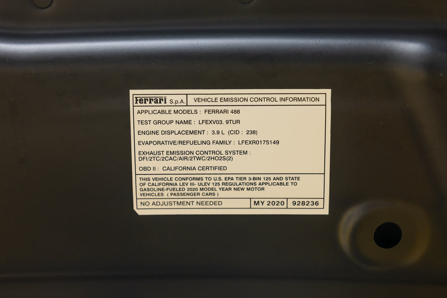 2020 Ferrari 488 Pista